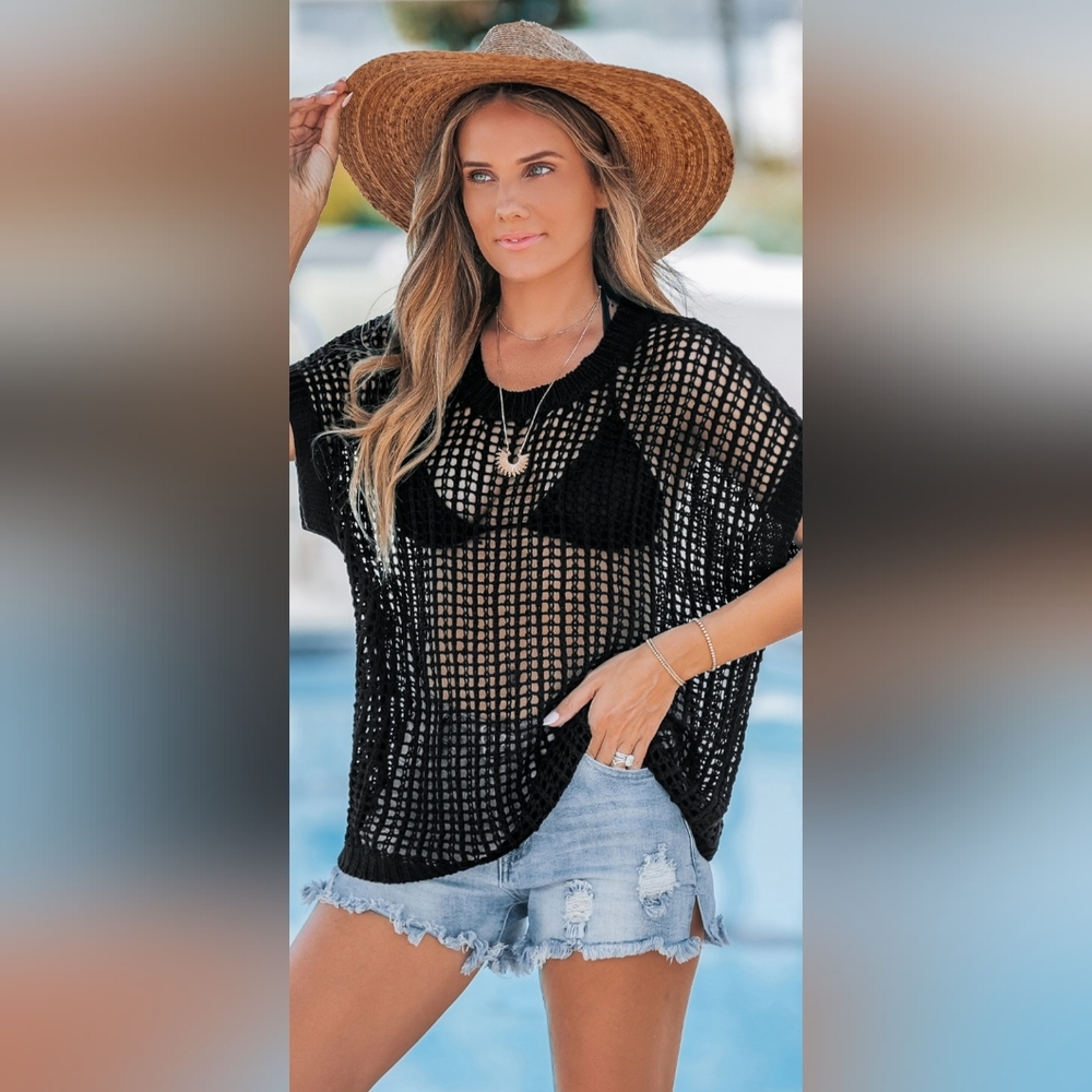 SJS Hooded Fishnet Swimsuit Cover